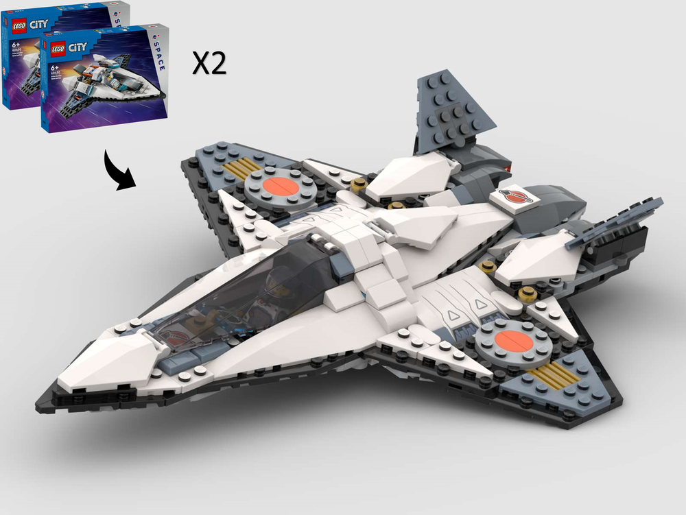 Lego Galaxy Fighter (YF-23 Inspired) - Alternate Build of 2 x 60430 Interstellar Spaceship