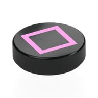 Lego Tile Round 1.5 x 1.5 with Bright Pink Square Print