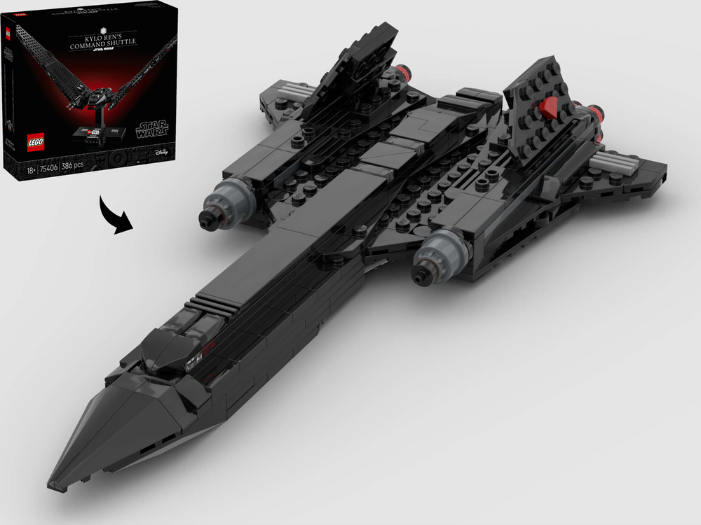 Lego Lockheed SR-71 Blackbird - Alternate Build of 75406 Kylo's Command Shuttle