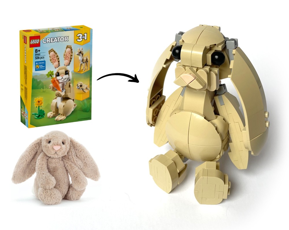 Lego Bashful Bunny Jellycat Creator 3-in-1 Cute Bunny 31162 Alt Build