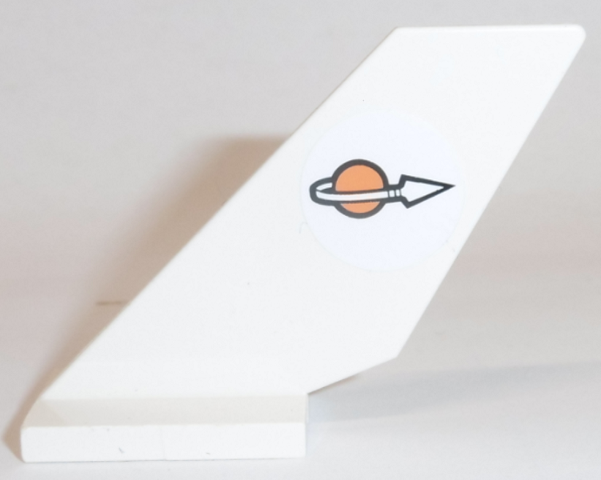 Lego Tail Shuttle with Classic Space Logo Pattern Model Left Side (Sticker) - Sets 7690 / 7692