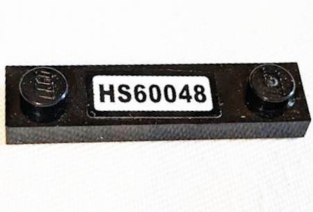 Lego Plate, Modified 1 x 4 with 2 Studs without Groove with 'HS60048' Pattern (Sticker) - Set 60048
