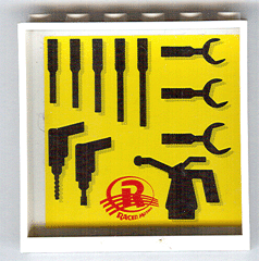 Lego Panel 1 x 6 x 5 with Tools Pattern #1 on Inside (Sticker) - Set 8161