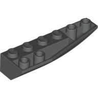 Lego Brick Wedged, Curved Inverted 6 x 2 Right / Dark Gray