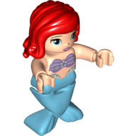 Lego Duplo Figure with Hair Swept Right Red, Azure Mermaid Legs (Ariel)