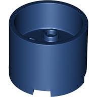 Lego Brick Round 3 x 3 x 2 Recessed Center with 2 x 2 Studs and Axle Hole / Dark Blue