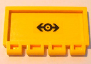 Lego Hinge Train Gate 2 x 4 with Train Logo Black Small Pattern (Sticker) - Set 4564