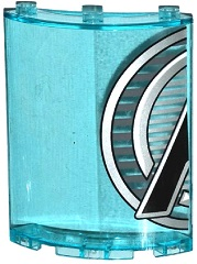 Lego Cylinder Quarter 4 x 4 x 6 with Avengers Logo Left Half Pattern (Sticker) - Set 76038