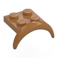 Lego Wheel Arch, Mudguard 2 x 3 x 1 1/3 with 2 x 2 Plate / Medium Nougat