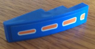 Lego Slope, Curved 4 x 1 with 4 Orange Dots Pattern (Sticker) - Set 8163