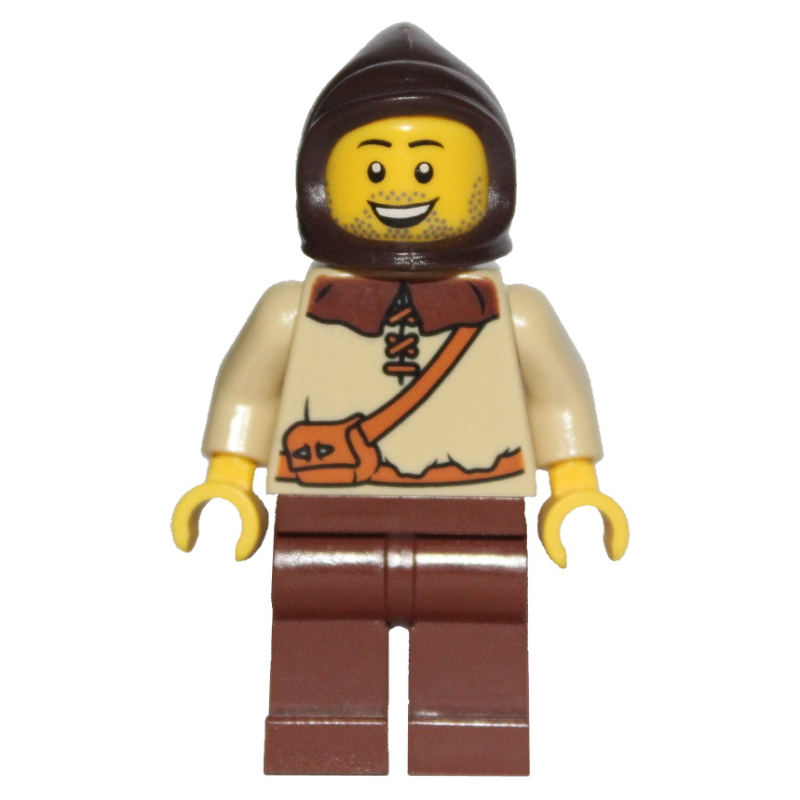 Lego Peasant (Kingdoms) - Dark Brown Hood