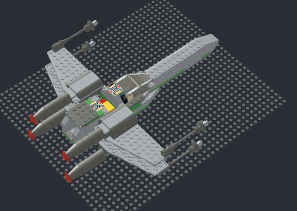 Lego modified z 95 headhunter with astromech and s foils (The Wheel's security guard version)
