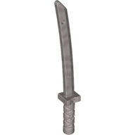 Lego Weapon Sword / Katana / Shamshir with Capped Pommel [Square Guard] / Flat Silver