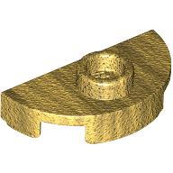 Lego Plate Round 1 x 2 Half Circle with Stud (Jumper) / Pearl Gold