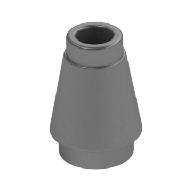 Lego Cone 1 x 1 [Top Groove] / Metallic Silver