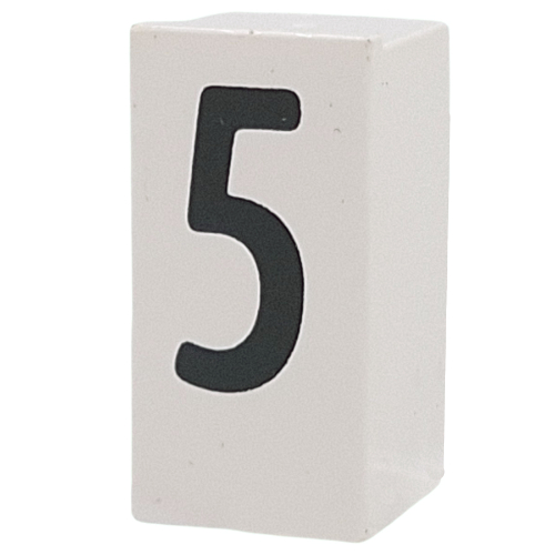 Lego Tile Special 1 x 2 x 5/6 with Stud Hole in End with '5' Print