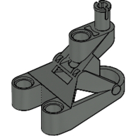 Lego Large Figure Foot, 3 x 4 1/2 x 2 1/3 with Technic Pin Connector / Dark Gray