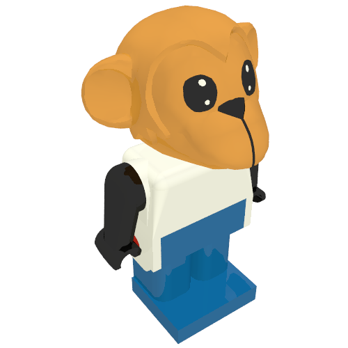 Lego Fabuland Figure Monkey 2 / White