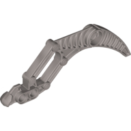 Lego Large Figure Weapon, Claw / Fang, 2 Pin Holes (Visorak Suukorak) / Pearl Light Gray