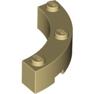 Lego Brick Round Corner 4 x 4 Macaroni Wide with 3 Studs / Tan