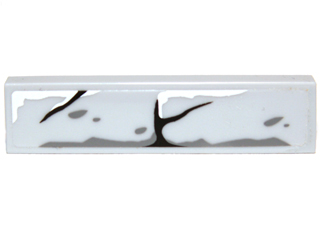 Lego Tile 1 x 4 with Bricks and Small Cracks Pattern (Sticker) - Set 9473