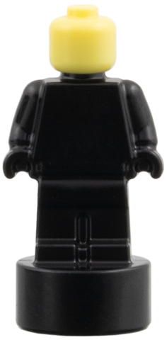 Lego Minifigure, Utensil Statuette / Trophy with Molded Bright Light Yellow Head Pattern