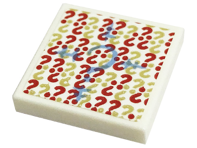Lego Tile 2 x 2 with Question Marks Pattern (Sticker) - Set 76183