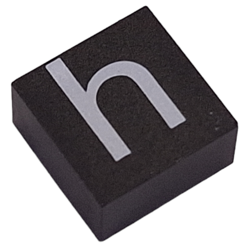 Lego Modulex Tile 2 x 2 with White 'h' Print, without Internal Supports / Modulex Tile Brown
