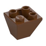 Lego Brick Sloped Inverted 45° 2 x 2 Double Convex / Reddish Brown