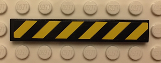 Lego Tile 1 x 6 with Black and Yellow Danger Stripes Thin Pattern (Sticker) - Set 60059