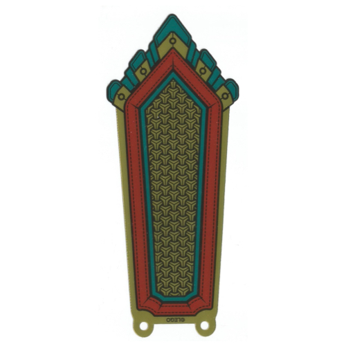 Lego Large Figure Skirt, Center Panel, with Red and Dark Turquoise Print / [No Color/Any Color]