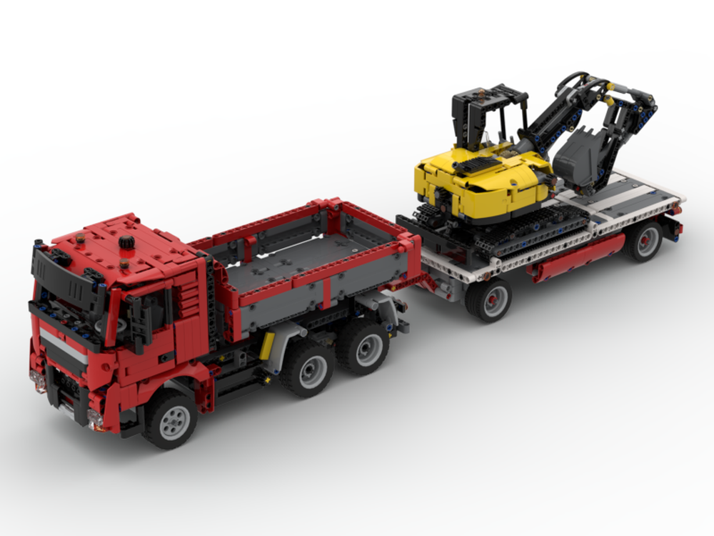 Lego Man TGX Excavator Transport