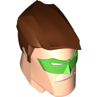 Lego Large Figure Head Green Lantern Print / Light Nougat