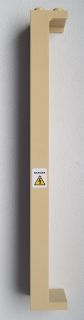 Lego Support 2 x 2 x 13 with 5 Pin Holes with Electricity Danger Sign Pattern on Right Side (Sticker) - Set 8639 / Tan
