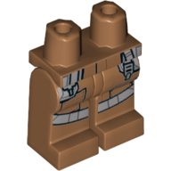 Lego Hips and Medium Nougat Legs with Pilot Flight Suit Gray Straps and Pockets Print / Medium Nougat