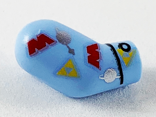 Lego Arm, Right with Space Themes Logos Pattern / Bright Light Blue