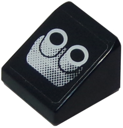 Lego Slope 30 1 x 1 x 2/3 with Exhaust Pipes on Black Background Pattern Darker Toward Model Right (Sticker) - Set 8147