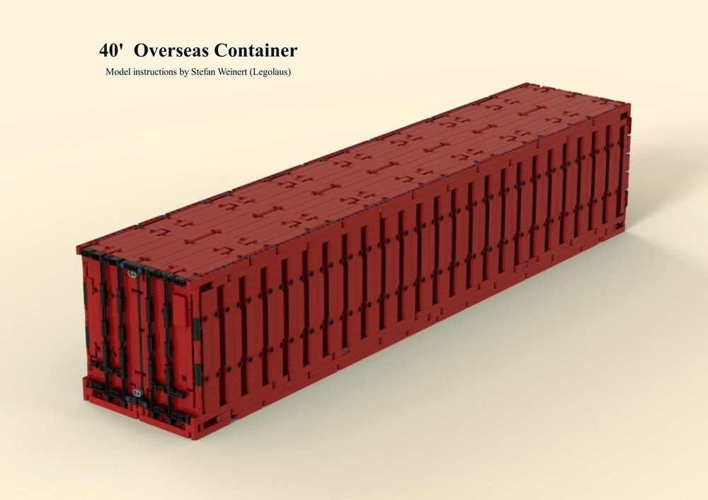 Lego 40' Overseas Container in Scale 1:15 (100 x 20 x 21 Studs)