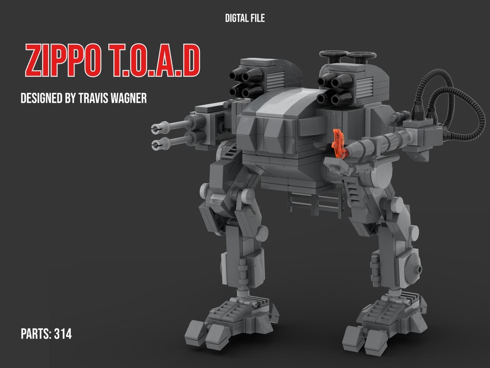 Lego Zippo T.O.A.D (Flame Throwing Tactical. Opperated. Assult. Drone)