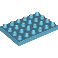 Lego Duplo Plate 4 x 6 / Medium Azure