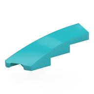 Lego Brick Wedged, Curved 1 x 4 with Stud Notch Left / Medium Azure