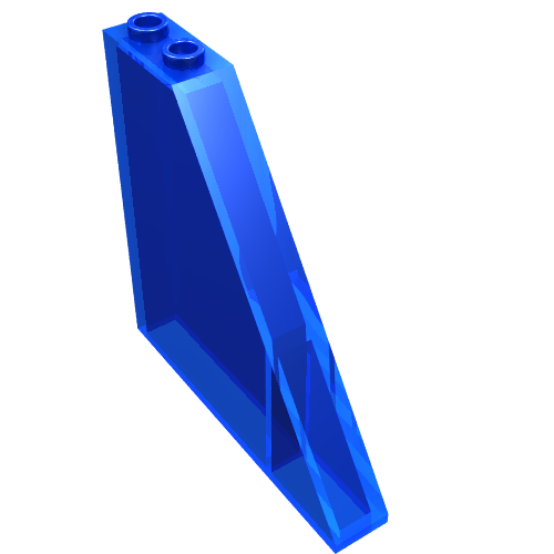 Lego Brick Sloped 55° 1 x 6 x 5 / Trans-Dark Blue