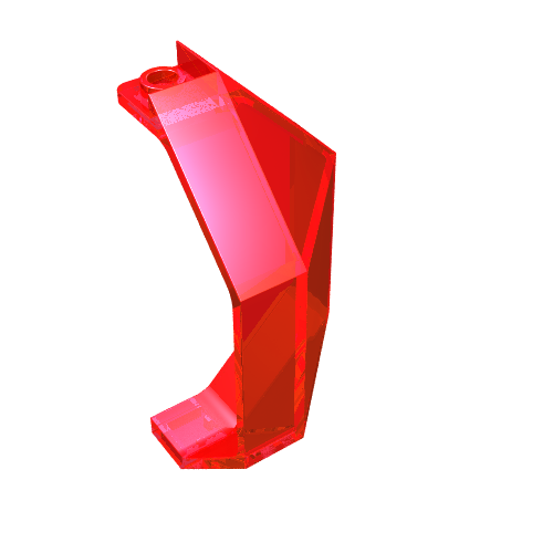 Lego Panel 3 x 3 x 6 Corner Convex / Trans-Red