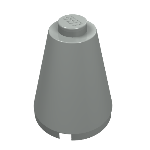 Lego Cone 2 x 2 x 2, Solid Stud / Light Gray