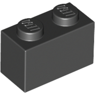 Lego Brick 1 x 2 / Black