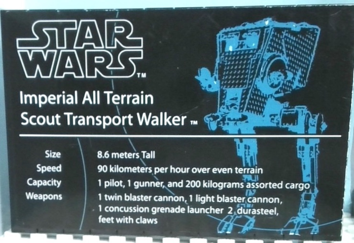Lego Stickered Assembly 12 x 8 x 2/3 with Star Wars Logo and 'Imperial All Terrain Scout Transport Walker' Pattern (Sticker) - Set 10174