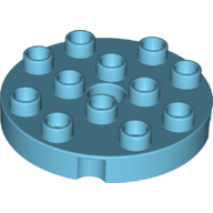 Lego Duplo Plate Round 4 x 4 / Medium Azure