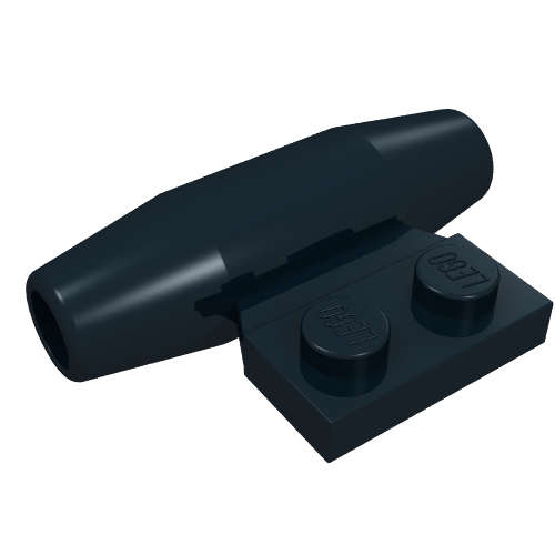 Lego Engine - Smooth, Small 1 x 2 Side Plate [No Axle Holders] / Black
