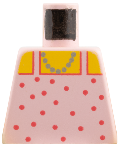 Lego Torso Paradisa Dark Pink Dot Top with Silver Necklace Pattern / Light Pink