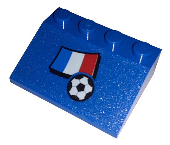 Lego Slope 33 3 x 4 with Flag of France and Soccer Ball Pattern (Sticker) - Set 3406